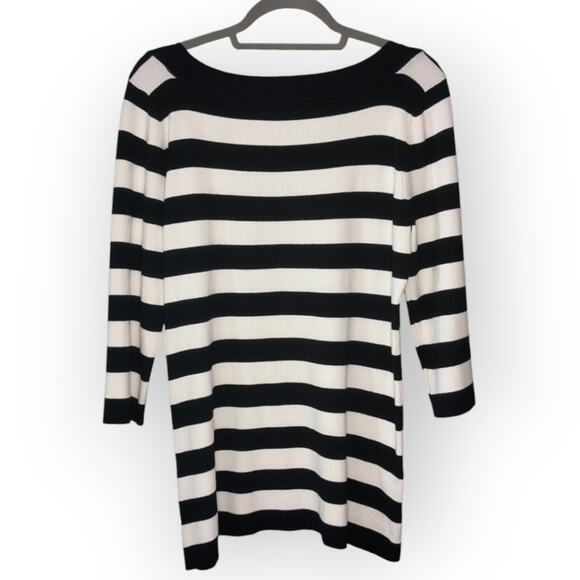 Soft Surroundings Women's Striped Floral 3/4 Sleeve Sweater Petite Large - Picture 2 of 8